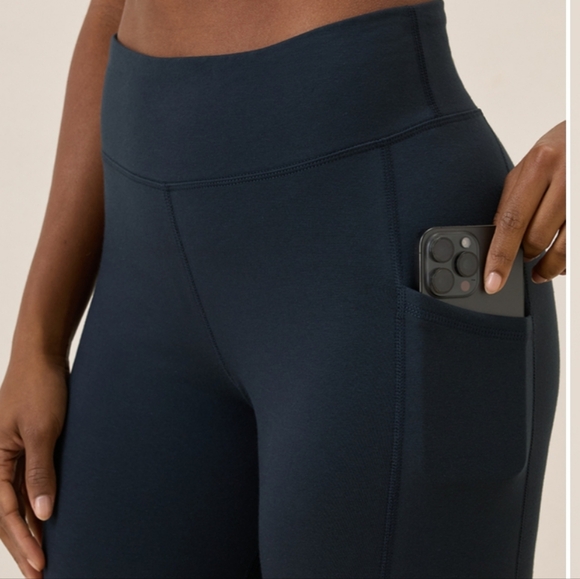 Pact Organic Cotton On The Go Pocket Blue Leggings Size M, NWOT. - Picture 1 of 10